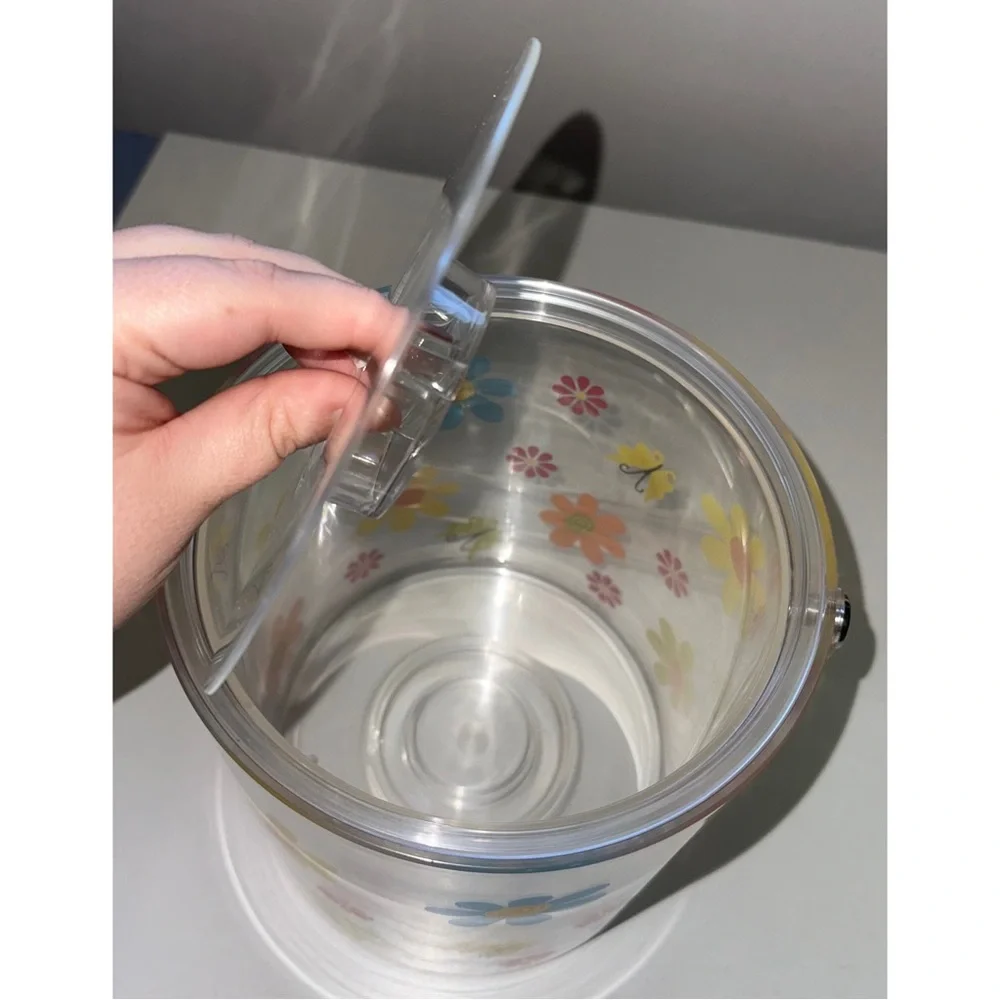 Vintage 90s/Y2K Acrylic Floral Ice Bucket
